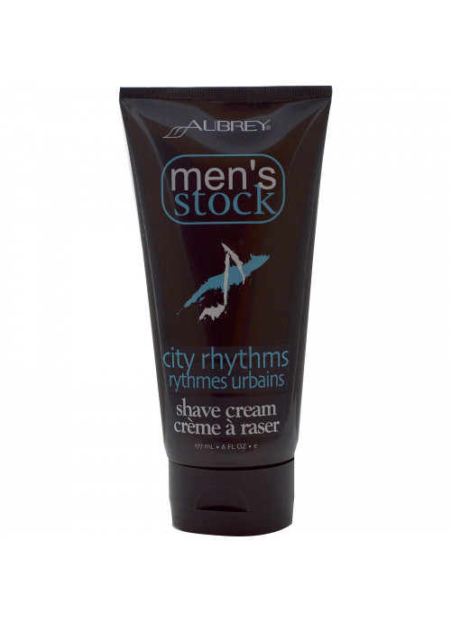 Aubrey Organics, Men's Stock, Shave Cream, City Rhythms, 6 fl oz (177 ml)