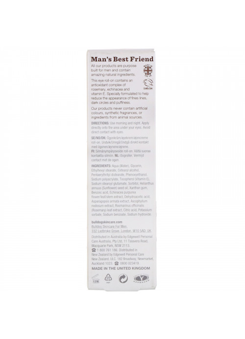 Bulldog Skincare For Men, Age Defence Eye Roll-On, 0.5 fl oz (15 ml)