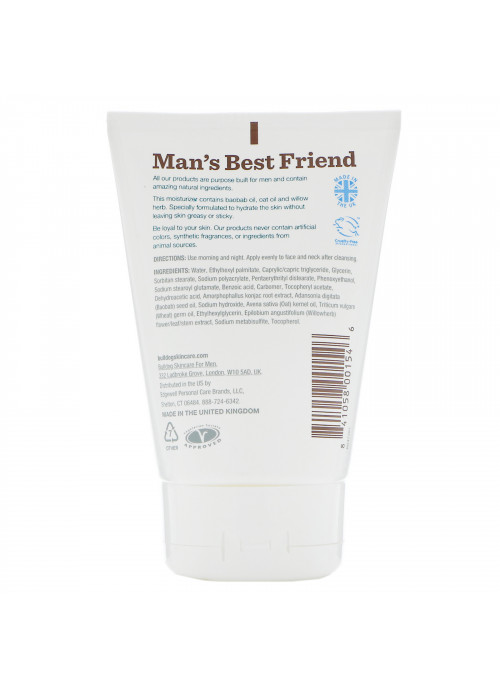 Bulldog Skincare For Men, Moisturizer, Sensitive , 3.3 fl oz (100 ml)