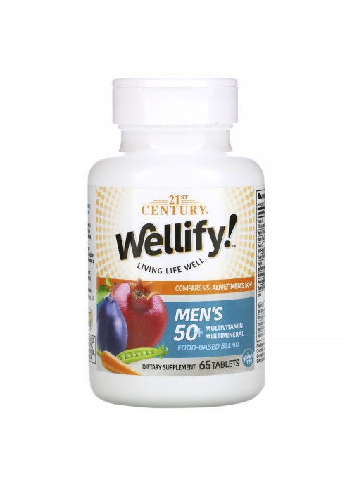 21st Century, Wellify, Men's 50+ Multivitamin Multimineral, 65 Tablets