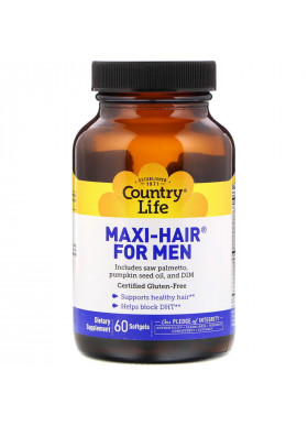 Country Life, Maxi-Hair for Men, 60 Softgels