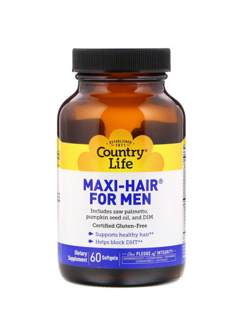 Country Life, Maxi-Hair for Men, 60 Softgels