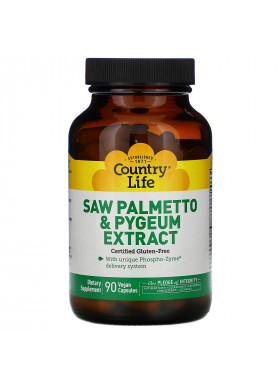 Country Life, Saw Palmetto & Pygeum Extract, 90 Vegan Capsules