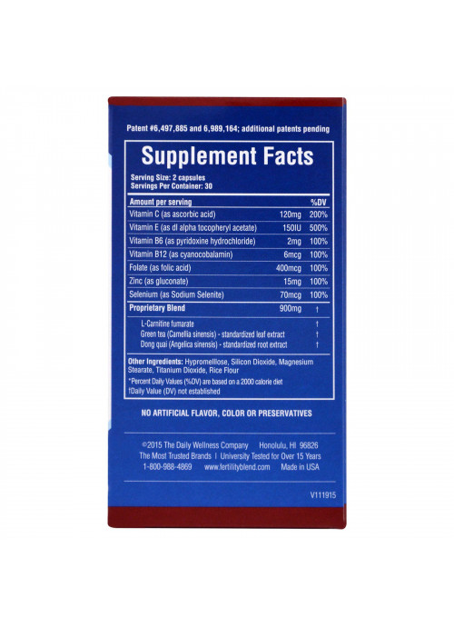 Daily Wellness Company, Fertility Blend, Men, 60 Veggie Capsules