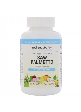 Eclectic Institute, Raw Fresh Freeze-Dried, Saw Palmetto, 600 mg, 240 Non-GMO Veg Caps