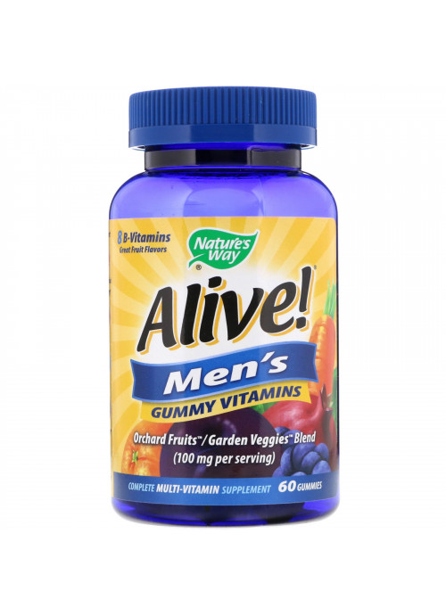 Nature's Way, Alive! Men's Gummy Vitamins, Fruit Flavors, 60 Gummies