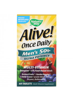 Nature's Way, Alive! Once Daily, Men's 50+ Multi-Vitamin, 60 Tablets