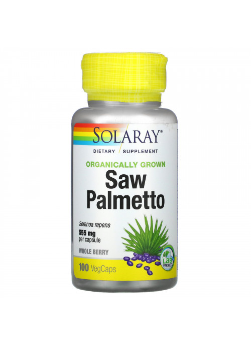 Solaray, Organically Grown Saw Palmetto, 555 mg, 100 VegCaps