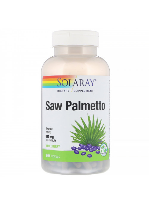 Solaray, Saw Palmetto Whole Berry, 580 mg, 360 VegCaps