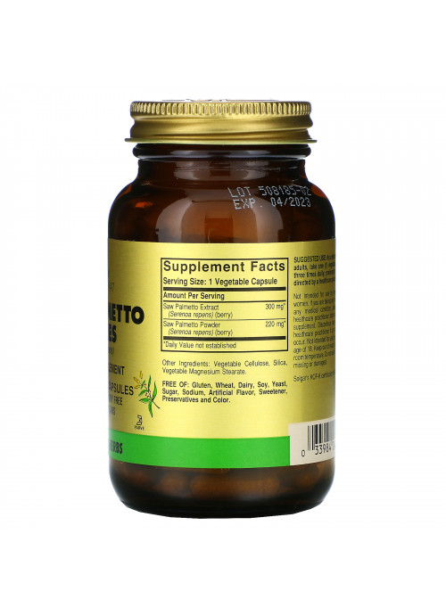 Solgar, Saw Palmetto Berries, 100 Vegetable Capsules