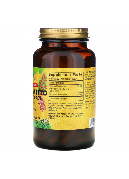 Solgar, Saw Palmetto Berry Extract, 180 Vegetable Capsules