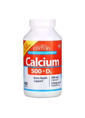 21st Century, Calcium 500 + D3, 400 Tablets