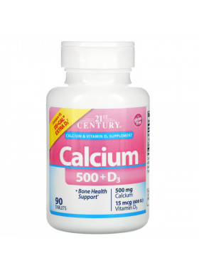 21st Century, Calcium 500 + D3, 90 Tablets