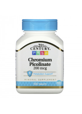 21st Century, Chromium Picolinate, 200 mcg, 100 Tablets