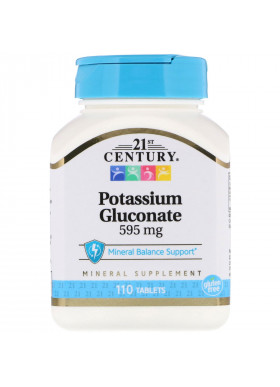 21st Century, Potassium Gluconate, 595 mg, 110 Tablets