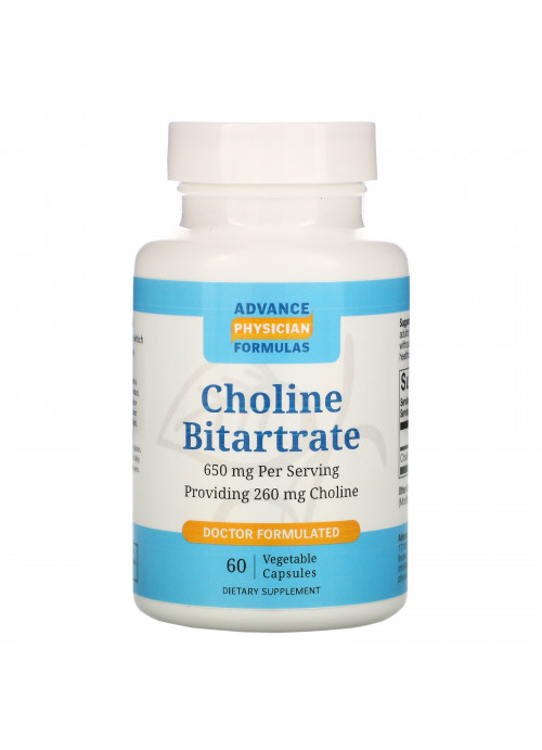 Advance Physician Formulas, Choline Bitartrate, 650 mg, 60 Vegetable Capsules