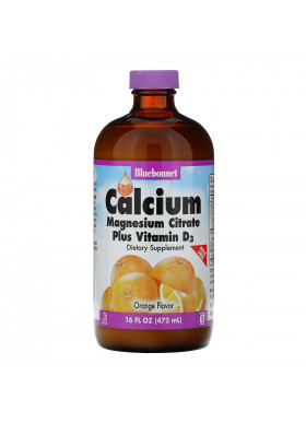 Bluebonnet Nutrition, Liquid Calcium Magnesium Citrate Plus Vitamin D3, Natural Orange Flavor, 16 fl oz (472 ml)