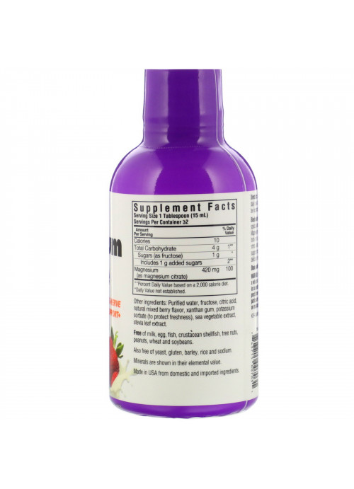 Bluebonnet Nutrition, Liquid Magnesium Citrate, Mixed Berry Flavor, 16 fl oz (472 ml)