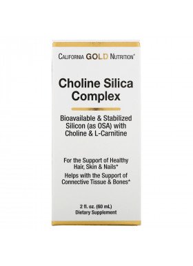 California Gold Nutrition, Choline Silica Complex, Bioavailable Collagen Support for Hair, Skin & Nails, 2 fl oz (60 ml)