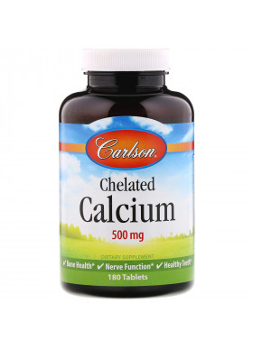 Carlson Labs, Chelated Calcium, 500 mg, 180 Tablets