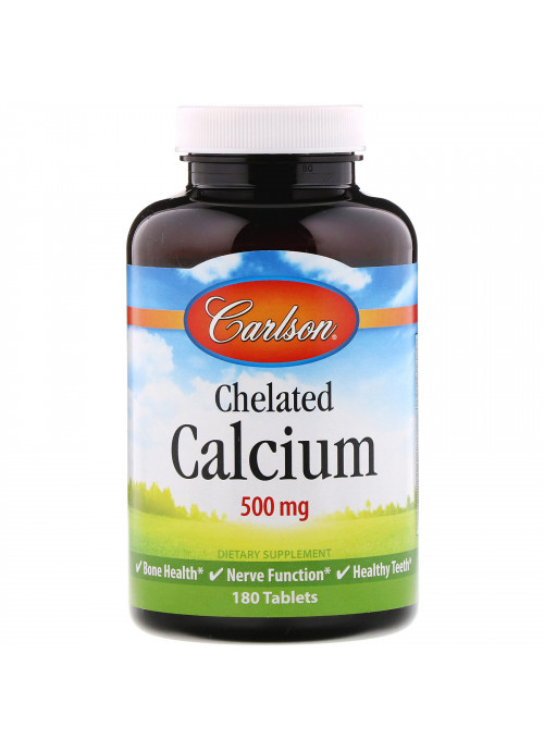 Carlson Labs, Chelated Calcium, 500 mg, 180 Tablets