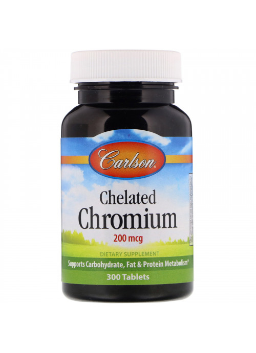 Carlson Labs, Chelated Chromium, 200 mcg, 300 Tablets