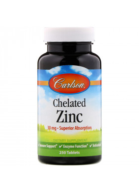 Carlson Labs, Chelated Zinc, 30 mg, 250 Tablets