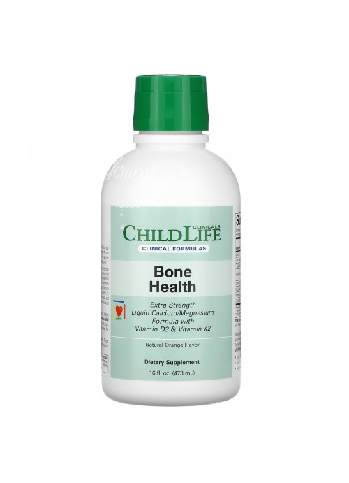 Childlife Clinicals, Bone Health, Liquid Calcium/Magnesium Formula with Vitamin D3 & Vitamin K2, Natural Orange, 16 fl oz (473 ml)