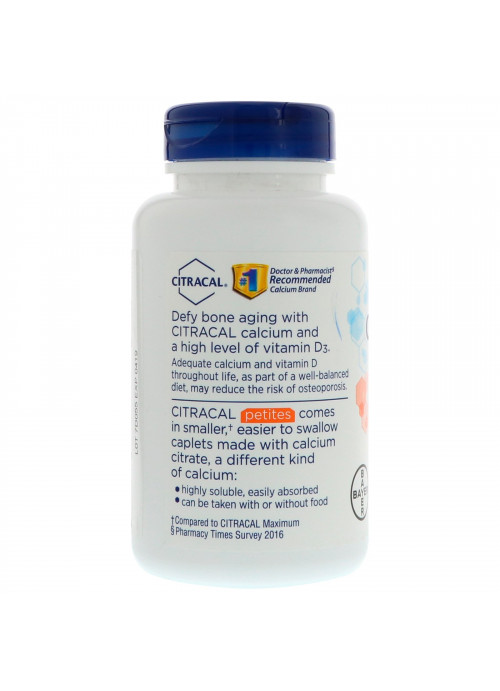 Citracal, Calcium Supplement +D3, Petites, 200 Coated Caplets