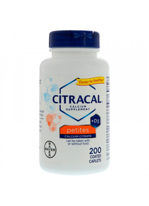 Citracal, Calcium Supplement +D3, Petites, 200 Coated Caplets