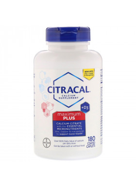 Citracal, Maximum Plus +D3, 180 Coated Caplets