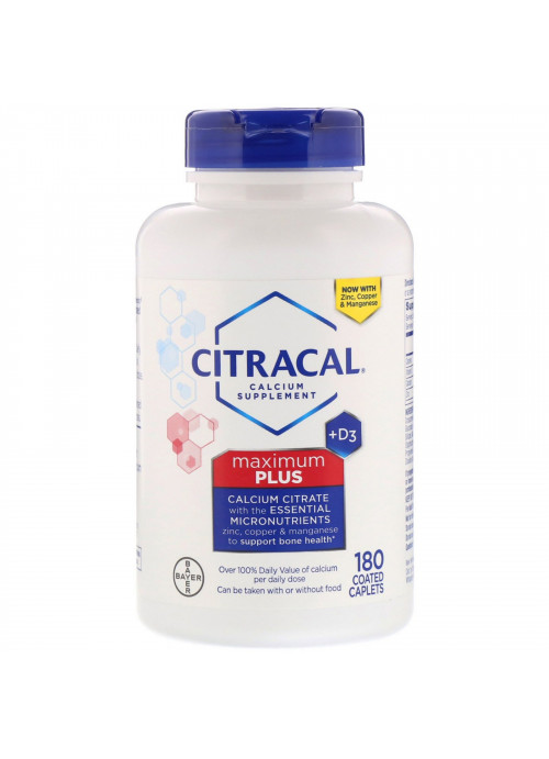 Citracal, Maximum Plus +D3, 180 Coated Caplets