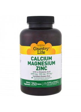 Country Life, Calcium Magnesium Zinc, 250 Tablets