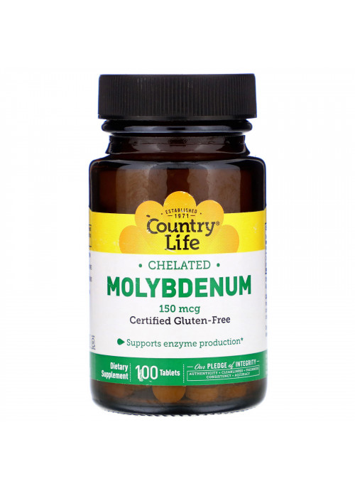 Country Life, Chelated Molybdenum, 150 mcg, 100 Tablets