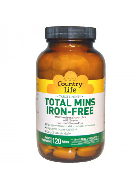 Country Life, Target-Mins Total Mins, Iron-Free, 120 Tablets