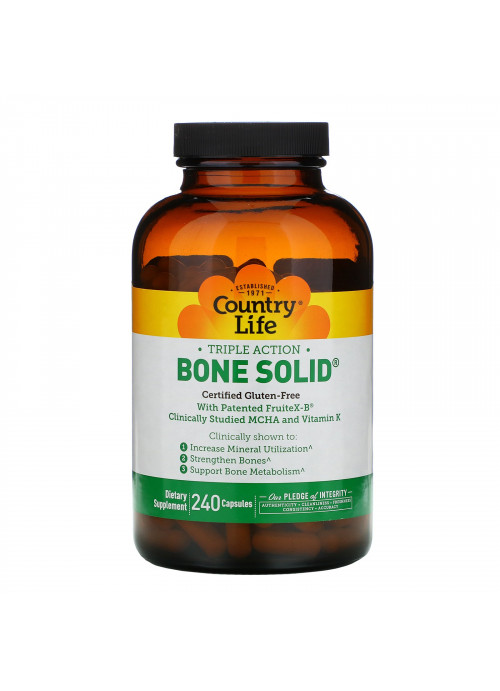 Country Life, Triple Action Bone Solid, 240 Capsules