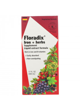 Flora, Floradix, Iron + Herbs Supplement, Liquid Extract Formula, 17 fl oz (500 ml)