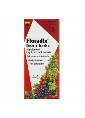 Flora, Floradix, Iron + Herbs Supplement, Liquid Extract Formula, 23 fl oz (700 ml)