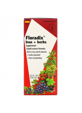 Flora, Floradix, Iron + Herbs Supplement, Liquid Extract Formula, 8.5 fl oz (250 ml)