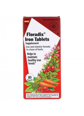 Flora, Floradix, Iron Tablets Supplement, 80 Tablets