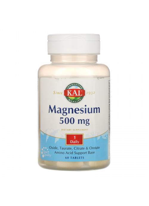 KAL, Magnesium, 500 mg, 60 Tablets