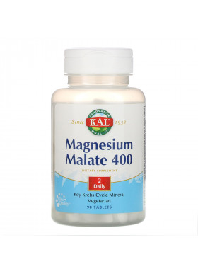 KAL, Magnesium Malate 400, 90 Tablets