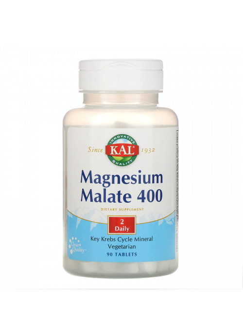 KAL, Magnesium Malate 400, 90 Tablets