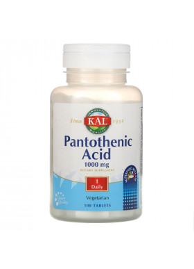 KAL, Pantothenic Acid, 1000 mg,  100 Tablets