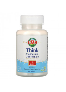 KAL, Think Magnesium L-Threonate, 2,000 mg, 60 Tablets