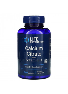 Life Extension, Calcium Citrate with Vitamin D, 200 Capsules