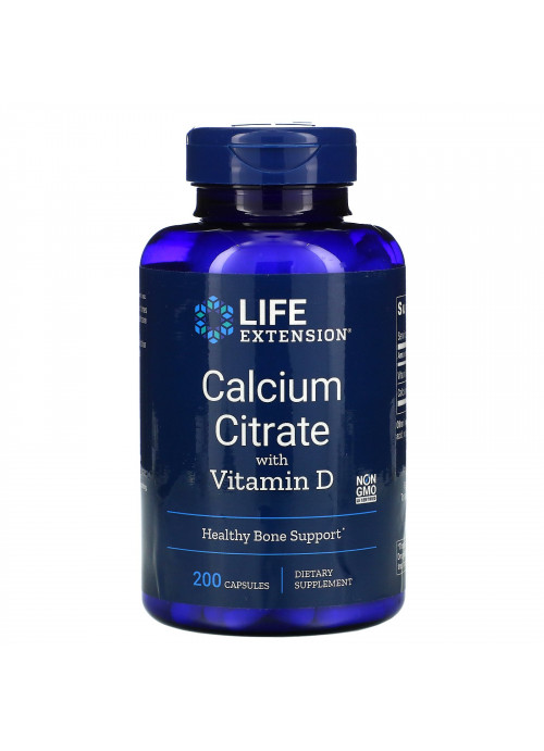 Life Extension, Calcium Citrate with Vitamin D, 200 Capsules