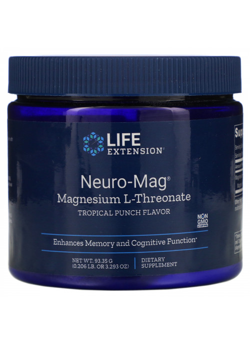 Life Extension, Neuro-Mag, Magnesium L-Threonate, Tropical Punch Flavor, 3.293 oz (93.35 g)