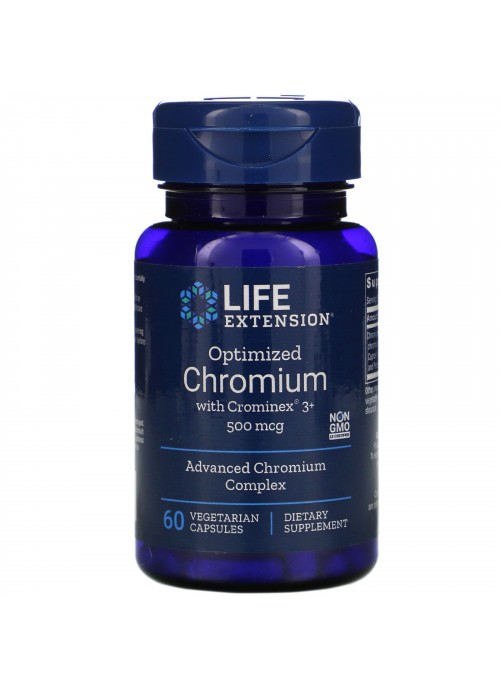 Life Extension, Optimized Chromium with Crominex 3+, 500 mcg, 60 Vegetarian Capsules