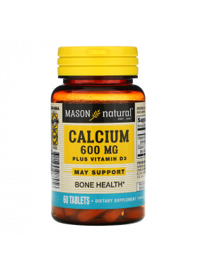 Mason Natural, Calcium Plus Vitamin D3, 600 mg, 60 Tablets